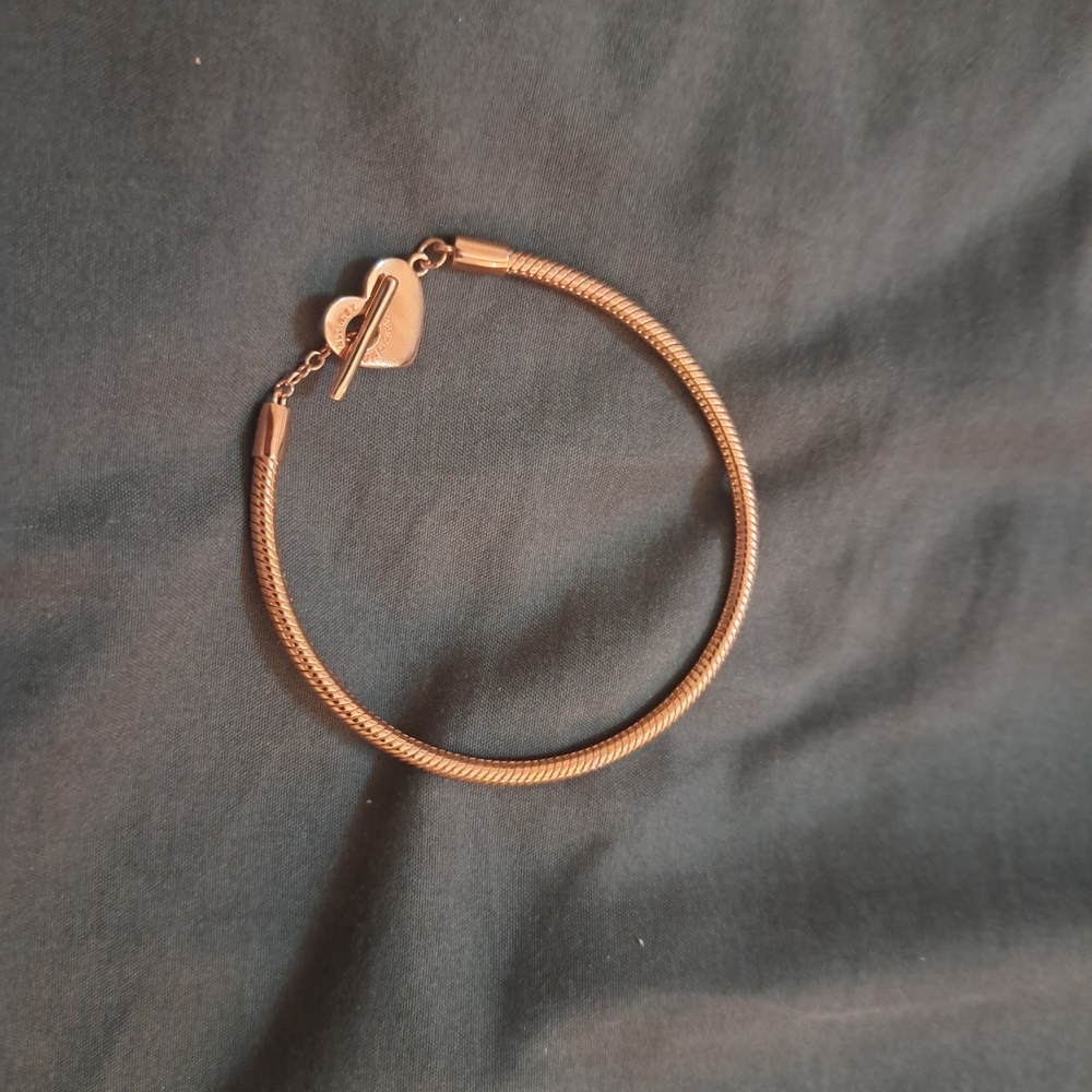 Pandora Rose Gold Bracelet with Heart Charm